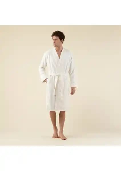 Chakra Chic Erkek Bornoz Ekru: Konfor ve Şıklık Sunan Modern Tasarım