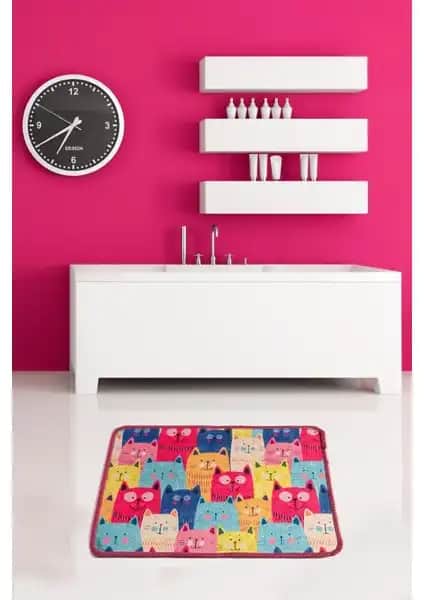 Chilai Home Meow Renkli Dijital Banyo Halısı: Estetik ve Fonksiyonellik Bir Arada