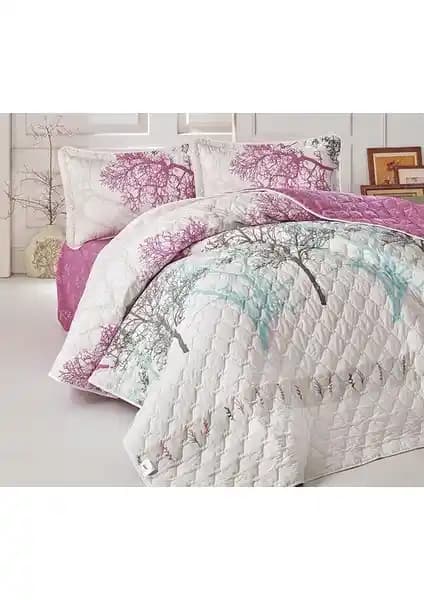 Clasy Midas Lila Kapitone Çift Kişilik Yatak Örtüsü Takımı Şık ve Çok Yönlü Tasarım