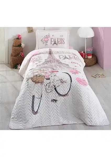 Clasy Paris Love Yatak Örtüsü Tek Kişilik Pembe Yatak Dekorasyonu İçin Şık ve Dayanıklı Seçenek