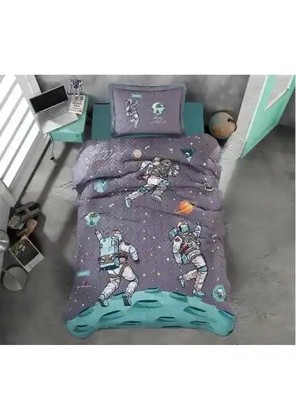 Clasy Ranforce Yatak Örtüsü Tek Kişilik Space V1 Antrasit Modern ve Konforlu Tasarım