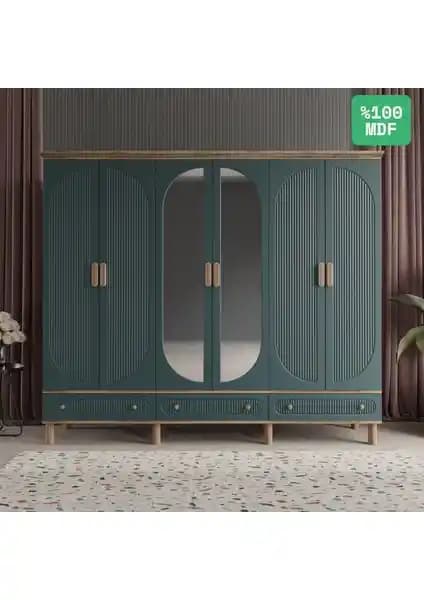 Comiet Soho 6 Kapaklı Aynalı MDF Gardrop Modern ve İşlevsel Tasarım Özellikleri
