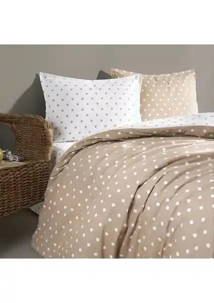 Cote Blanc Coté Blanc Dots Capuccino Ranforce Çift Taraflı Nevresim Takımı