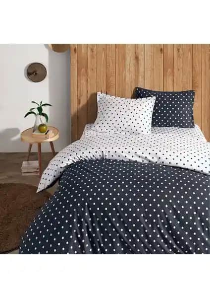 Coté Blanc Dots Gri Ranforce Battal Boy Nevresim Takımı Modern ve Dayanıklı Tasarım