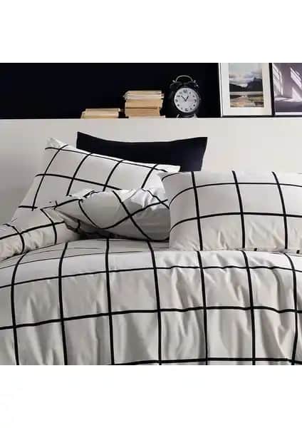 Coté Blanc Karo Siyah %100 Pamuk Ranforce Çift Kişilik Nevresim Takımı İnceleme