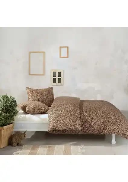 Coté Blanc Leopar Pamuk Ranforce Çift Kişilik Nevresim Takımı Yatak Odası Şıklığı ve Konforu