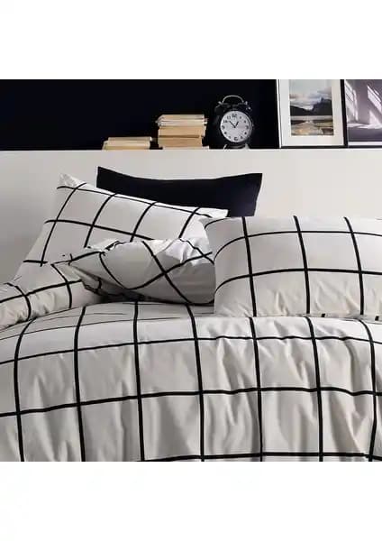 Coté Blanc Siyah Karo Desenli %100 Pamuk Tek Kişilik Nevresim Takımı Özellikleri ve Bakım Talimatları