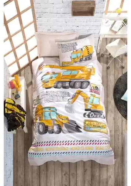 Cotton Box Junior Tek Kişilik Ranforce Nevresim Takımı Turkuaz Renkli Modern Tasarım