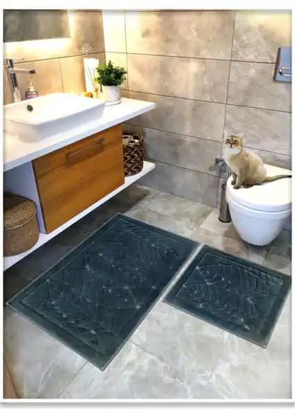 Cotton Crafty %100 Pamuk Dokuma Banyo Paspas Seti Çevre Dostu ve Estetik Tasarım