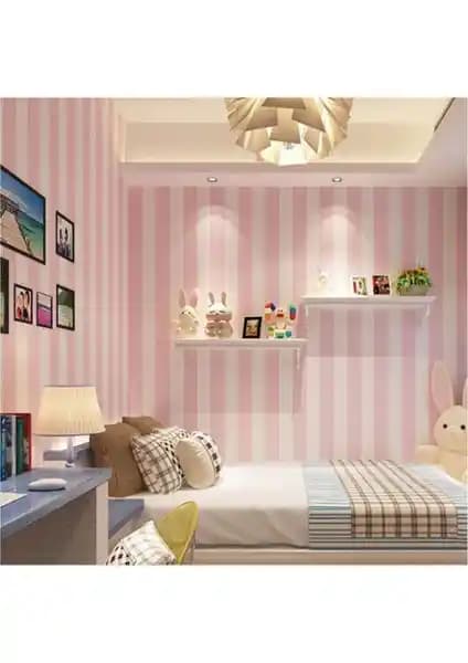 Dekonil Pembe Şeritli Duvar Kağıdı: Şık ve Dayanıklı İç Mekan Dekorasyonu Çözümü