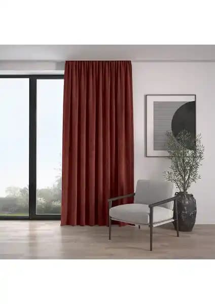 Demor Home Kadife Dokulu Ekstrafor Büzgülü Kiremit Rengi Fon Perde Özellikleri ve Kullanım İpuçları