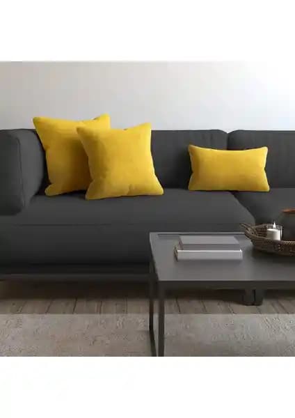 Demor Home Soft Serisi Acem Lale Sarısı Kırlent ve Yastık Kılıfı Şık ve Dayanıklı Tasarım