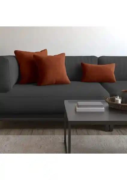 Demor Home Soft Serisi Kiremit Rengi Kırlent Yastık Kılıfı - Şıklık ve Konforun Bir Arada