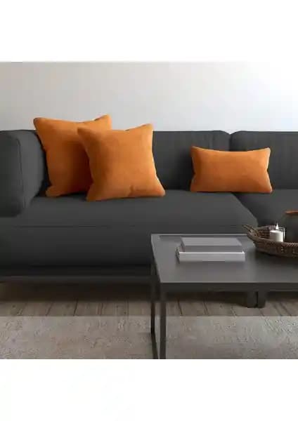 Demor Home Soft Serisi Portakal Rengi Kırlent Kılıfı, Şık ve Dayanıklı Ev Dekorasyonu Ürünü