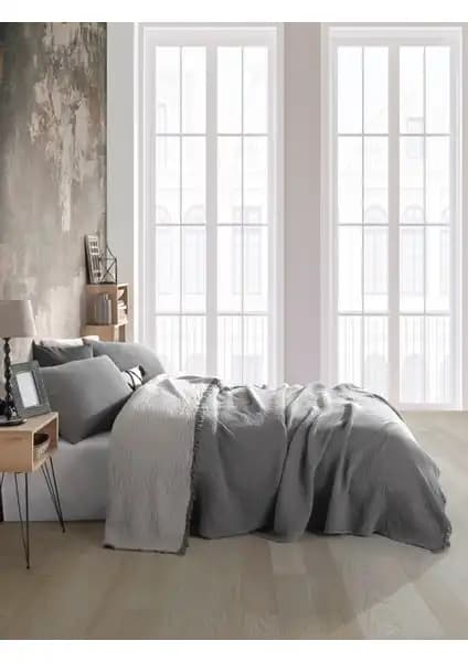 Destiny Hometex 4 Katlı Çift Kişilik Müslin Pamuk Yatak Örtüsü Güvenli ve Çok Yönlü Kullanım