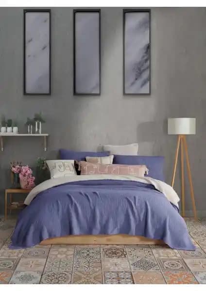 Destiny Hometex 4 Katlı Multi Muslin %100 Pamuk Çift Kişilik Yatak Örtüsü