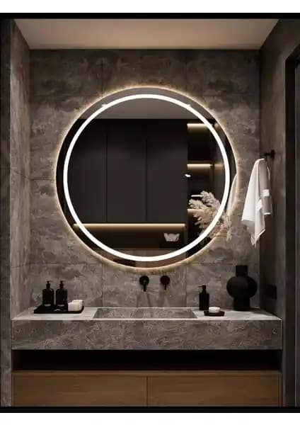 Dnr-Mirror 60 cm Günışığı LEDli Yuvarlak Banyo Aynası Modern Tasarım ve Fonksiyonellik