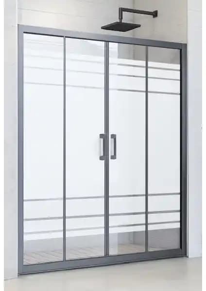 Durul Duşakabin Siyah Profil Desenli Cam 190cm Yükseklik ile Modern Banyo Tasarımı