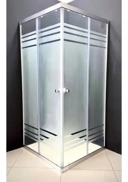 Durul Kare Desenli Duşakabin: Modern ve Güvenli Banyo Çözümü 90 cm genişlikte