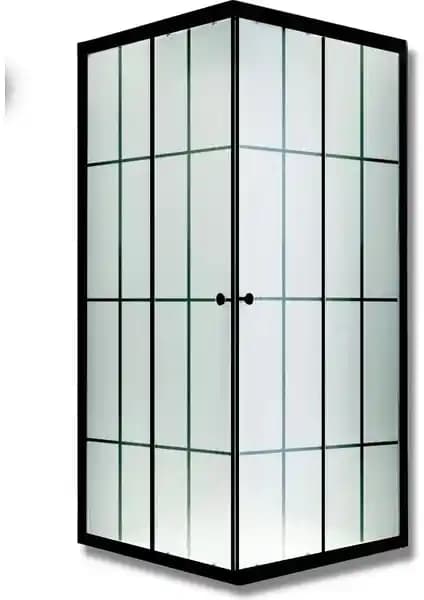 Durul Kare Siyah Kumlama Karomat Desenli Duşakabin Modern ve Şık Banyo Çözümü