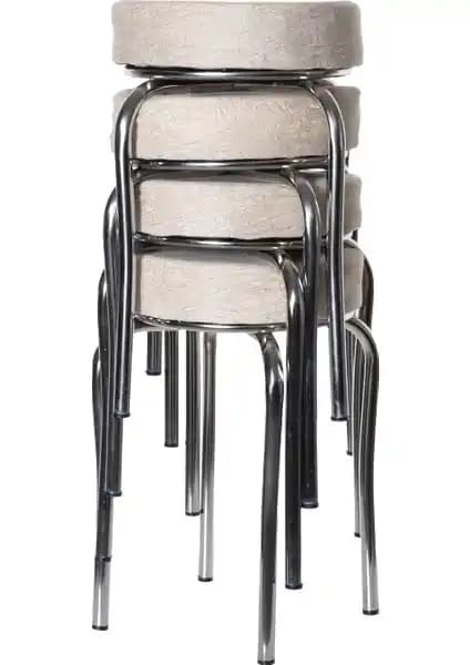 Ekip Metal Tabure 4'lü Set Modern Endüstriyel Tasarım ve Kullanışlı Oturma Çözümü