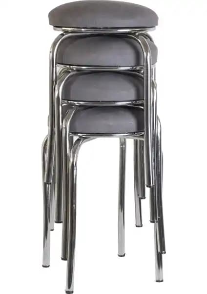 Ekip Metal Tabure Gri Kumaş Modern ve Dayanıklı Oturma Çözümü (75-90 karakter)