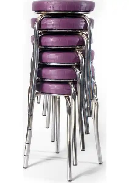 Ekip Shop 6'lı Mor Mutfak Sandalyesi Modern ve Dayanıklı Tasarım Özellikleri