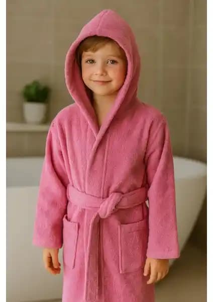 Ender Home CottonVerse Çocuk ve Gençler İçin Unisex Kapşonlu Bornozlar 100% Pamuk Kalite