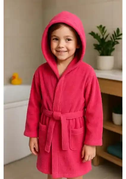 Ender Home CottonVerse Çocuk ve Gençler İçin Yüksek Kaliteli Kapşonlu Bornoz