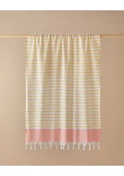 English Home Candy Rejenere Çizgili Peştamal Sarı-Mercan Renkleriyle Konfor ve Estetiğin Buluşması