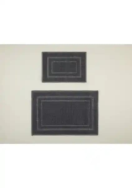 English Home Classy Frame Pamuklu Bukle Banyo Paspası Seti Modern Tasarım ve Konfor Sağlar