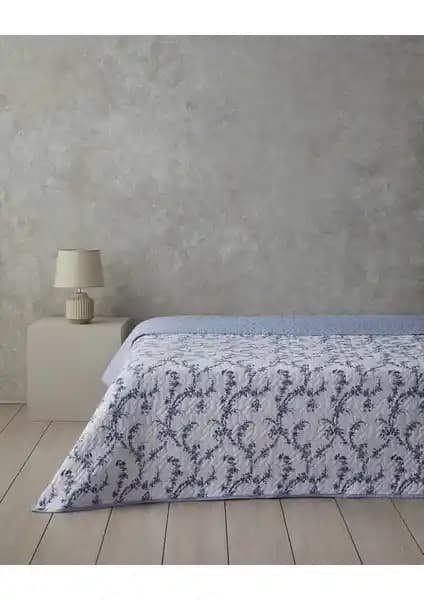 English Home Mavi Scroll Flowers Tek Kişilik Çok Amaçlı Örtü Modern ve Şık Tasarım
