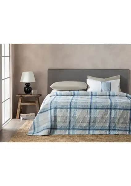 English Home Ocean Plaid Çok Amaçlı Çift Kişilik Örtü Estetik ve Fonksiyonel Tasarım