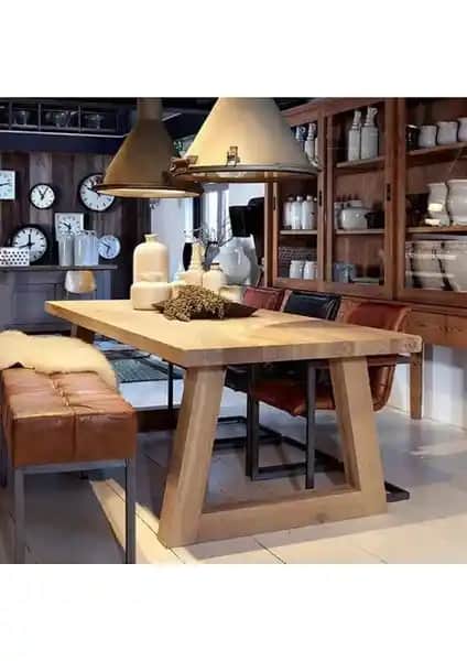 Enjoy Life Ahşap Yemek Masası: Doğal Şıklık ve Dayanıklılık Sunan Modern Tasarım