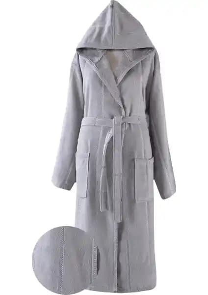 Ephemeris Pamuk Kapüşonlu Unisex Bornoz: Yumuşak, Şık ve Su Emici Tasarım