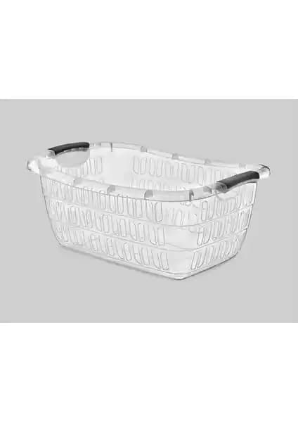 Erkoç Köşeli Şeffaf Çamaşır Sepeti E-291 Fonksiyonellik ve Modern Tasarım