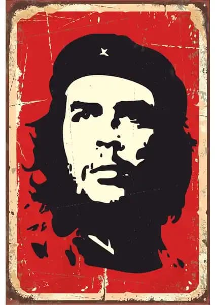 Ernesto Che Guevara Temalı Ahşap Poster Retro ve Modern Dekorasyon İçin Uygun
