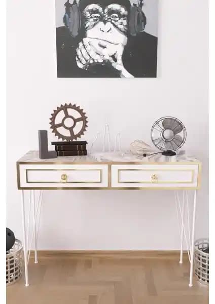 EVDEMO Ardeno London Beyaz Mermer Lüx Dresuar Modern ve Şık Tasarım