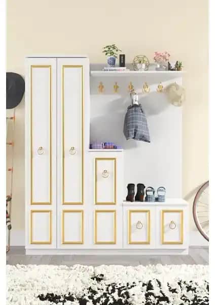 EVDEMO Gold Dalyan Portmanto ve Ayakkabılık: Sağlıklı ve Şık Giriş Düzenleme Çözümü