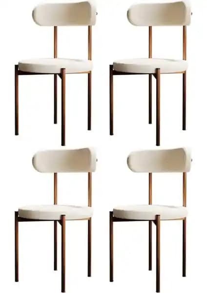 EVDEMO Trend 4'lü Mutfak Masası ve Sandalyesi Modern ve Dayanıklı Tasarım Özellikleri