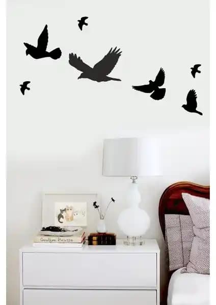 Evdeucuz Ahşap 7'li Kuş Duvar Dekoru: Modern ve Doğal Bir Dekorasyon Seçeneği