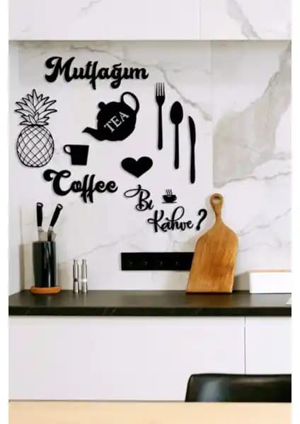 Evdeucuz Mutfağım Ananas Temalı Ahşap Duvar Dekoru Modern ve Şık Tasarım