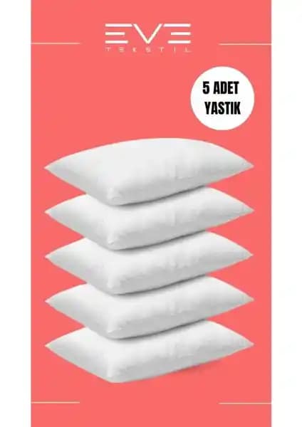 Eve Tekstil 5 Adet Mikro Silikon Elyaf Nonwoven Yastık Konfor ve Sağlık İçin Uygun