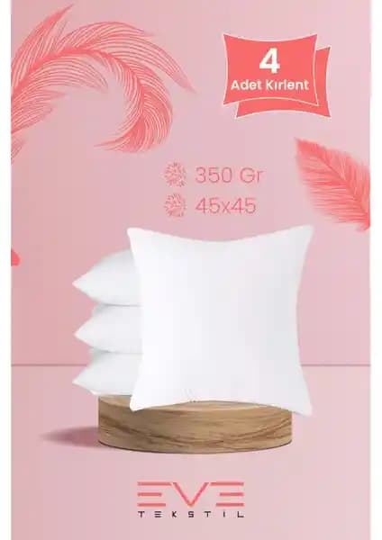 Eve Tekstil Silikon Elyaf Dolgulu Kare Yastık Seti 4'lü Konfor ve Estetik Birlikteliği