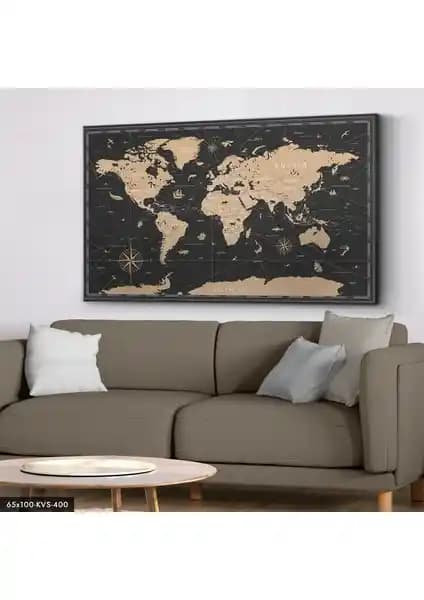 Evine Modern Dokunuş: Dünya Haritası Kanvas Tablo ile Şık ve Anlamlı Dekorasyon