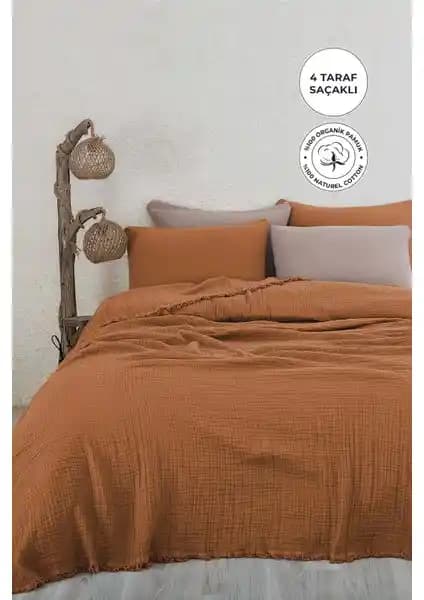Evlen Home Collection %100 Pamuk Müslin Yatak Örtüsü Modern Tasarım ve Konfor Sağlar