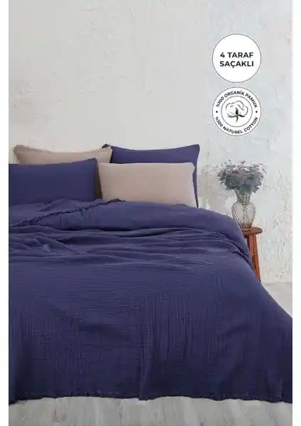 Evlen Home Collection %100 Pamuk Müslin Yatak Örtüsü: Şık ve Konforlu Tasarım