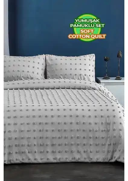 Evlen Home Collection Emmy Pamuklu Yatak Örtüsü Seti: Şık ve Konforlu Yatak Dekorasyonu