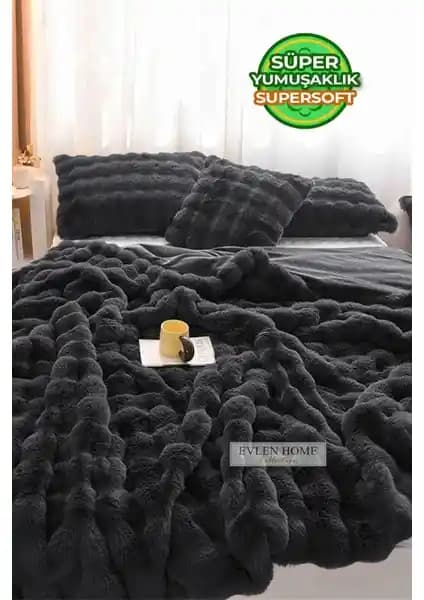 Evlen Home Collection Kürk Yorgan: Modern ve Konforlu Çift Kişilik Yatak Örtüsü