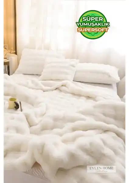 Evlen Home Collection Kürk Yorgan: Şık ve Konforlu Çift Kişilik Uyku Seti